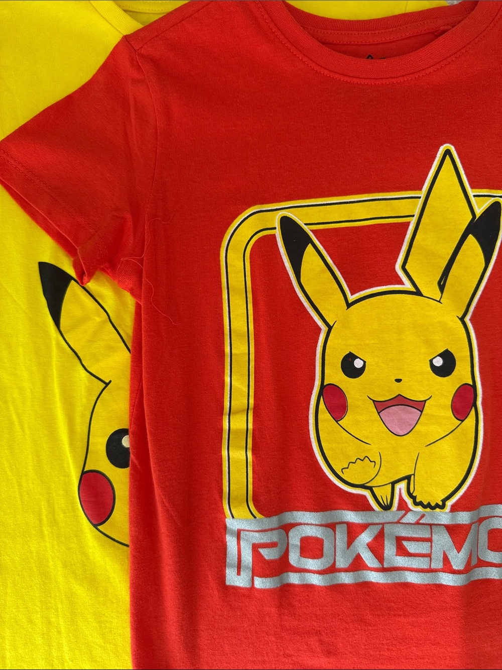 Pokemon Kids' Red & Yellow Pikachu Double Graphic Tee